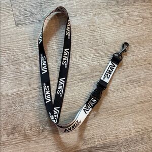 Vans Black & White Logo Lanyard with Quick-Release Clip